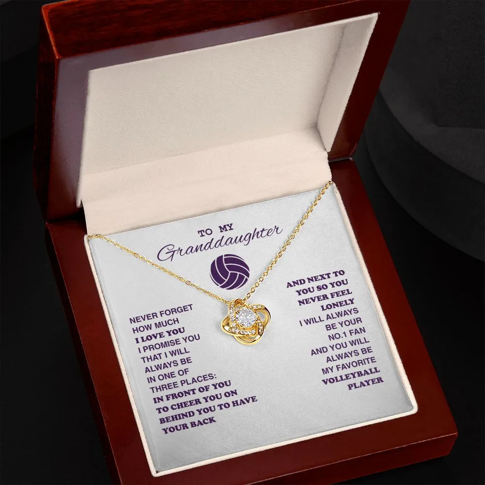 To My Volleyball Granddaughter - Love Knot Necklace