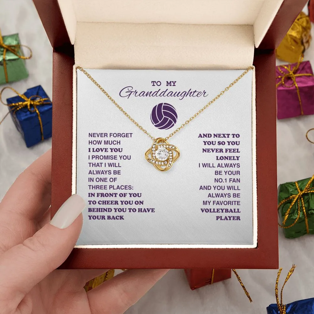 To My Volleyball Granddaughter - Love Knot Necklace