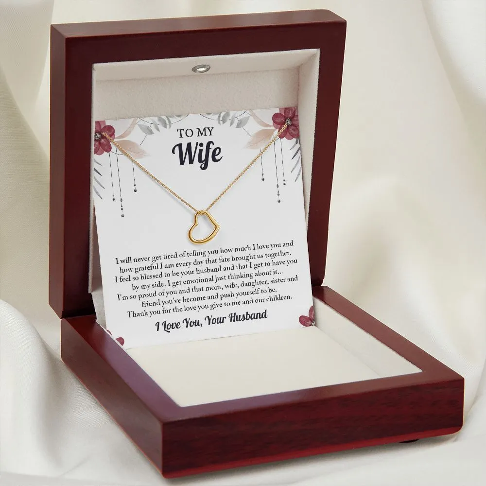 To My Wife Heart Necklace, Wife Birthday Gift, Anniversary Gifts