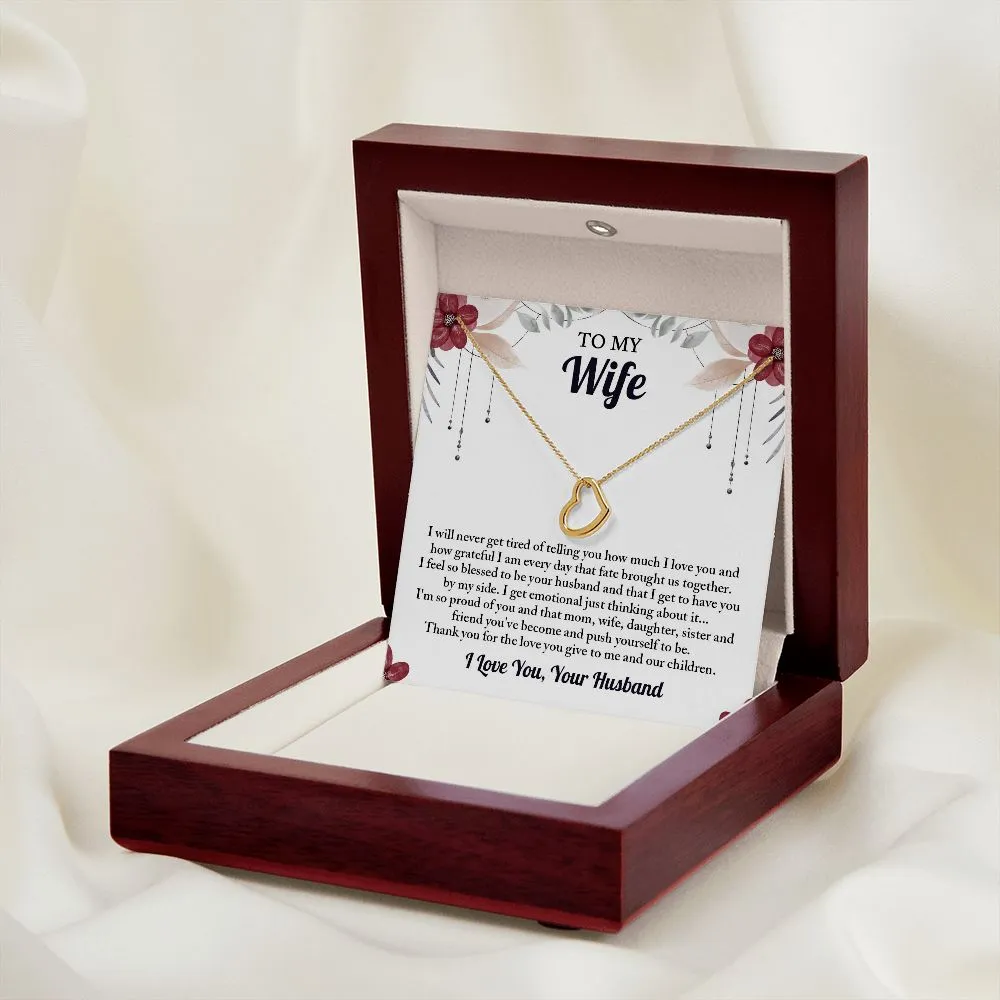 To My Wife Heart Necklace, Wife Birthday Gift, Anniversary Gifts