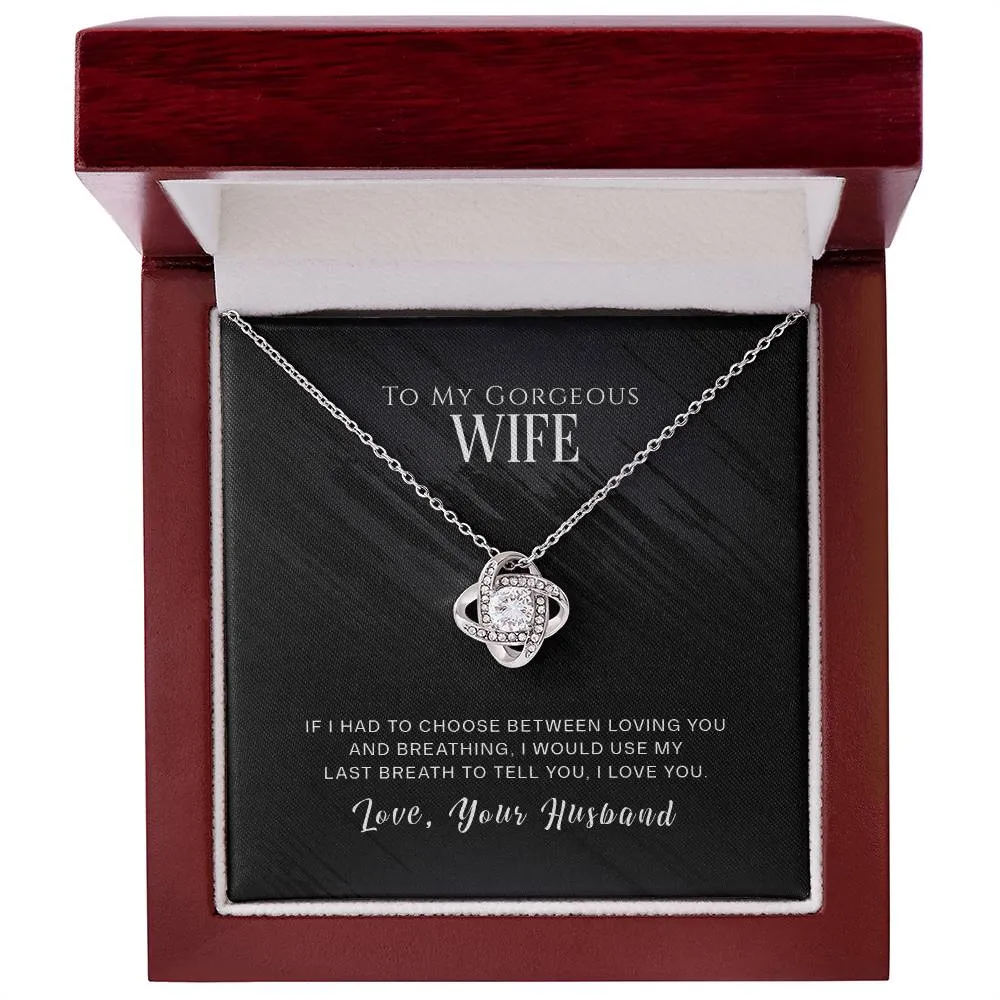 To My Wife, I Love You - Love knot Necklace