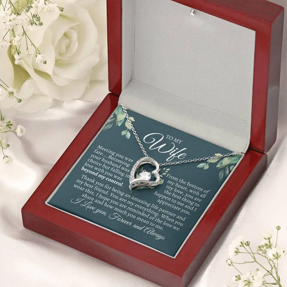 To My Wife - Meeting you was fate - Sentimental Necklace Message Gift
