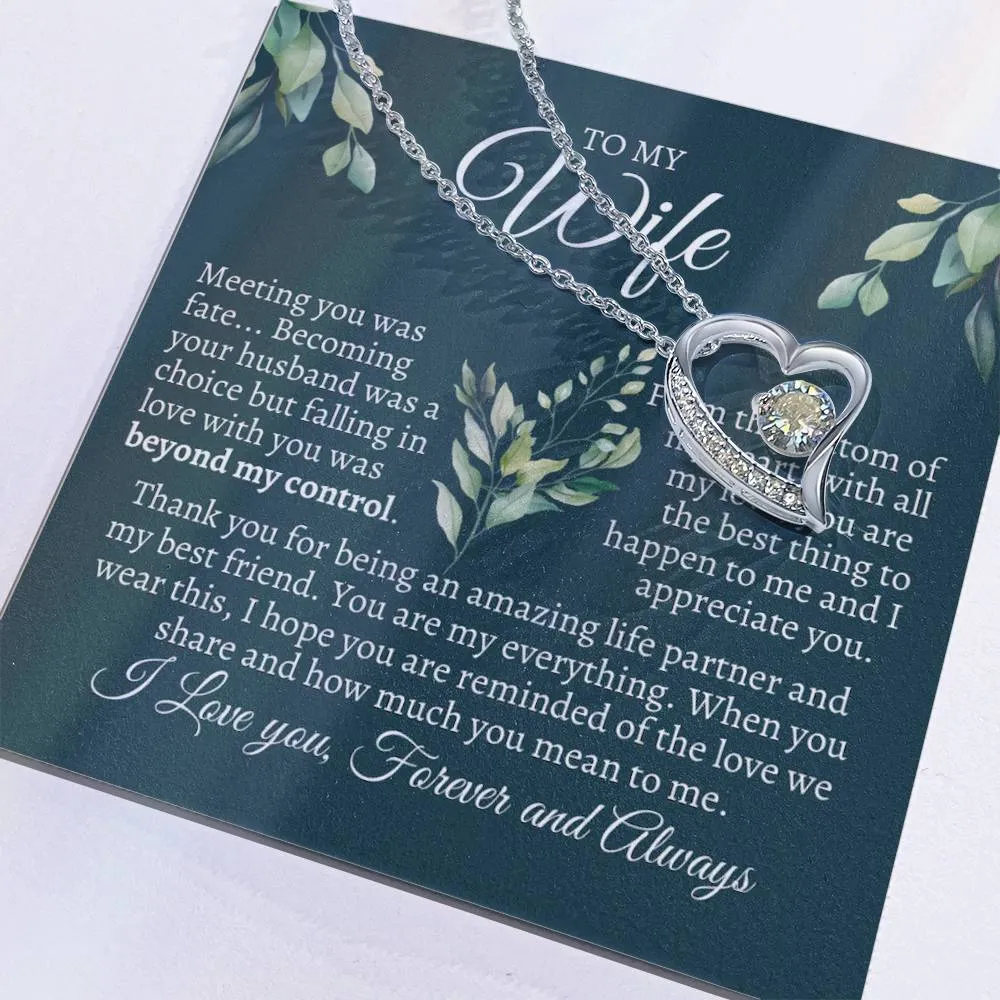 To My Wife - Meeting you was fate - Sentimental Necklace Message Gift