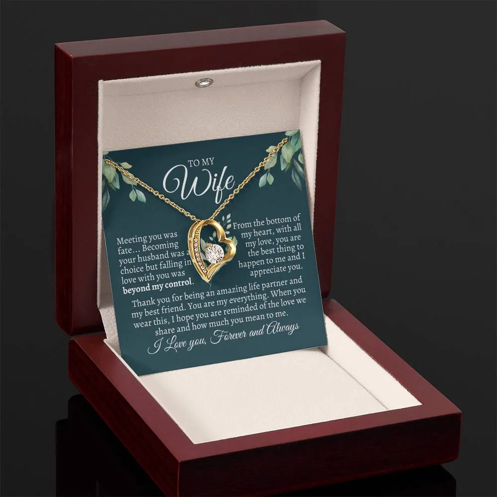 To My Wife - Meeting you was fate - Sentimental Necklace Message Gift