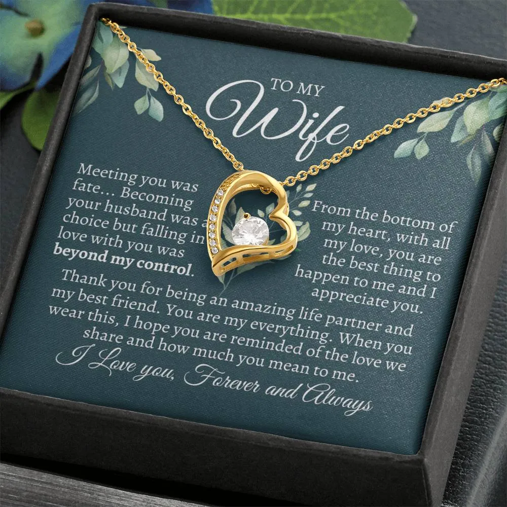 To My Wife - Meeting you was fate - Sentimental Necklace Message Gift