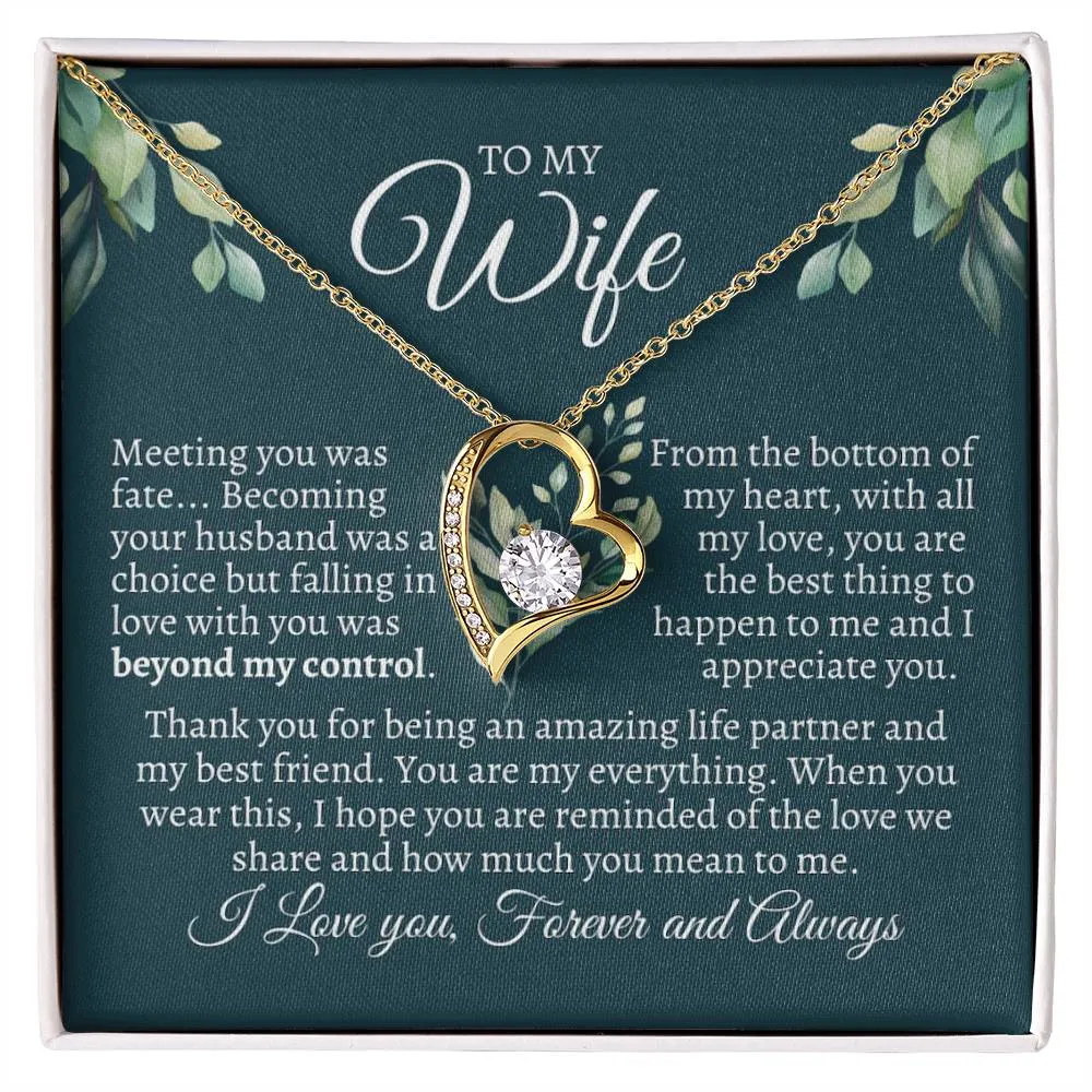 To My Wife - Meeting you was fate - Sentimental Necklace Message Gift