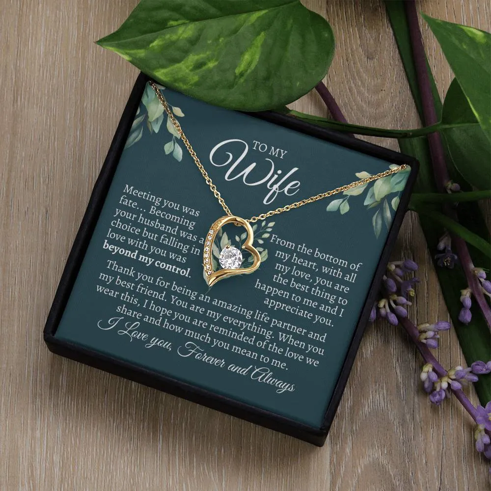 To My Wife - Meeting you was fate - Sentimental Necklace Message Gift