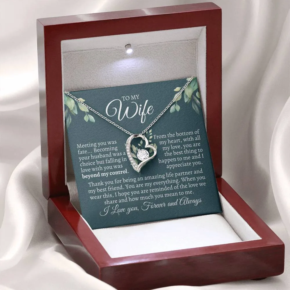 To My Wife - Meeting you was fate - Sentimental Necklace Message Gift