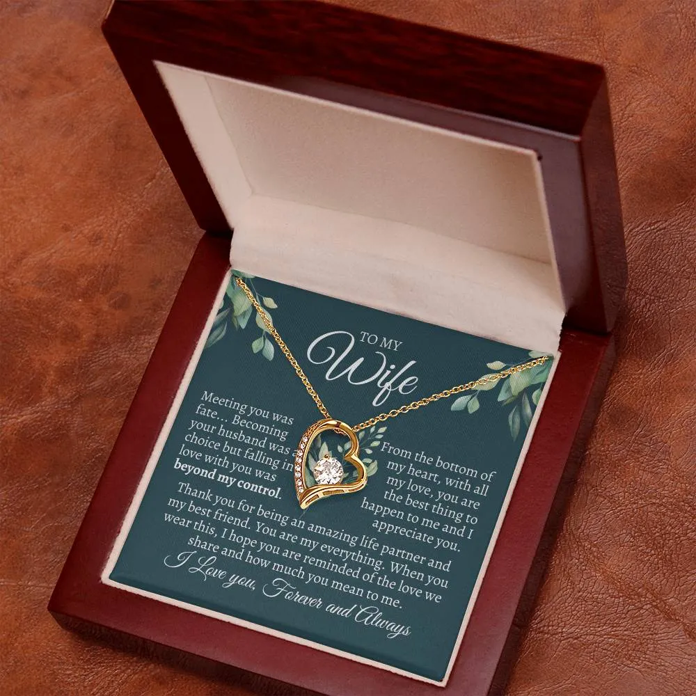 To My Wife - Meeting you was fate - Sentimental Necklace Message Gift