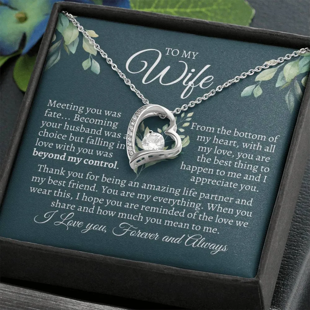 To My Wife - Meeting you was fate - Sentimental Necklace Message Gift