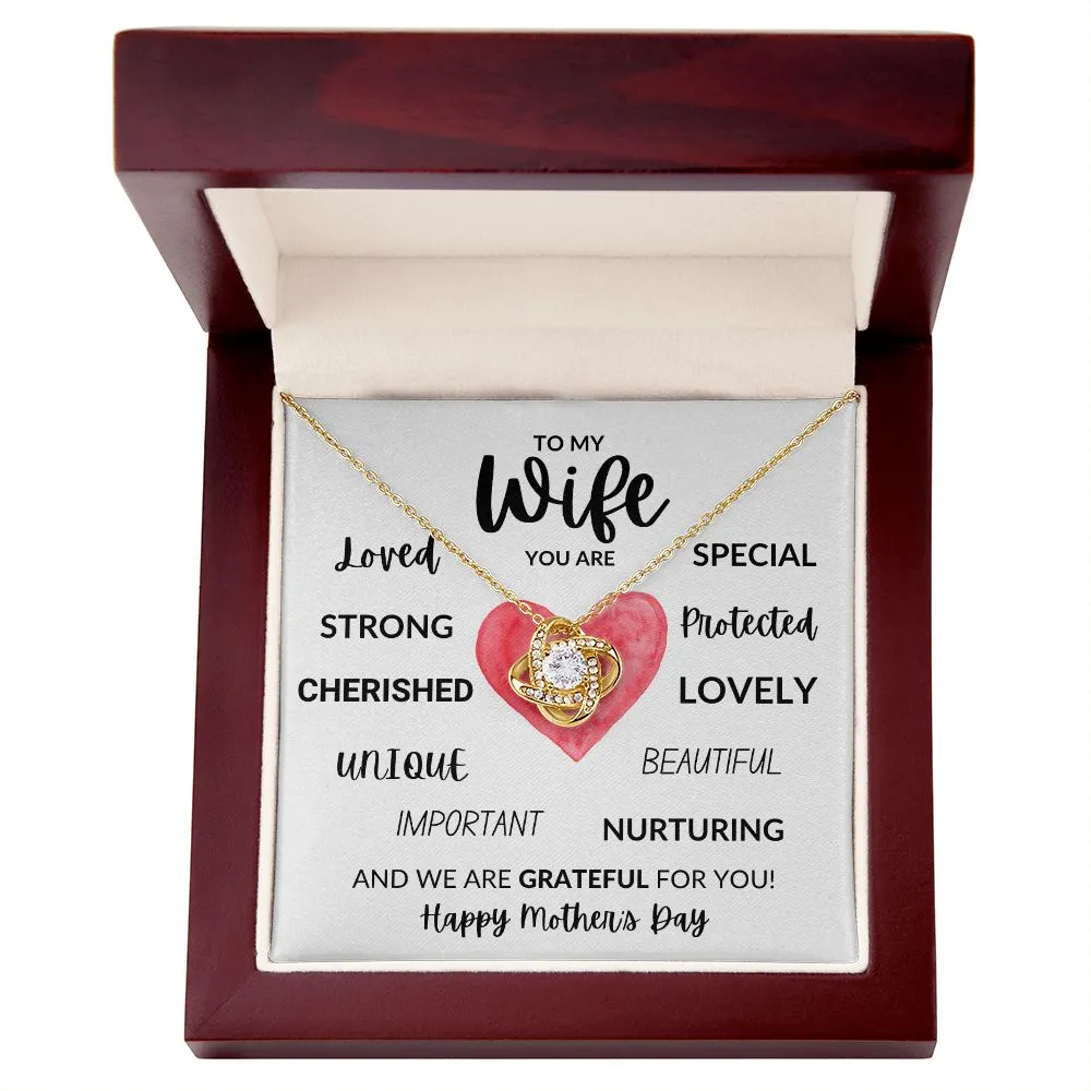 To My Wife | Mother's Day Gift - Love Knot Necklace