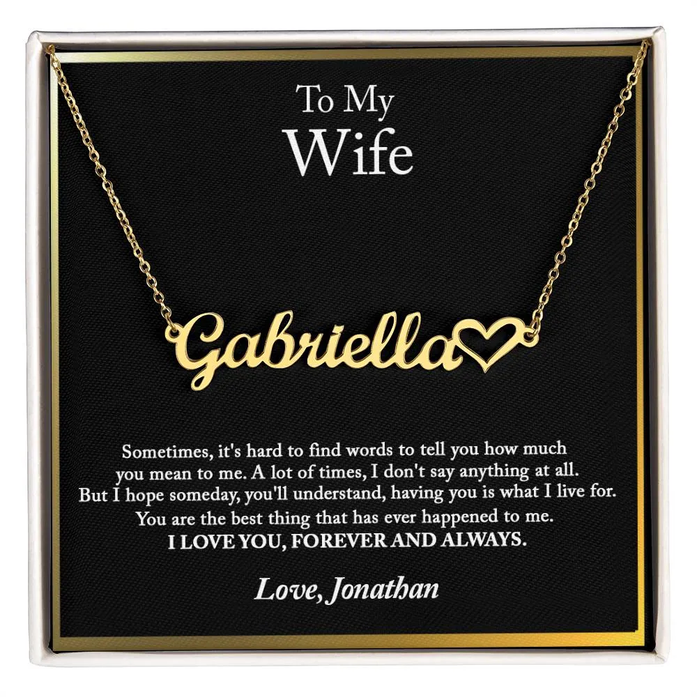 To My Wife Necklace, Anniversary Gift For Wife, Wife Birthday Gift, Wife Necklace, Christmas Gifts, Valentine's Day Gift, Personalized Gifts