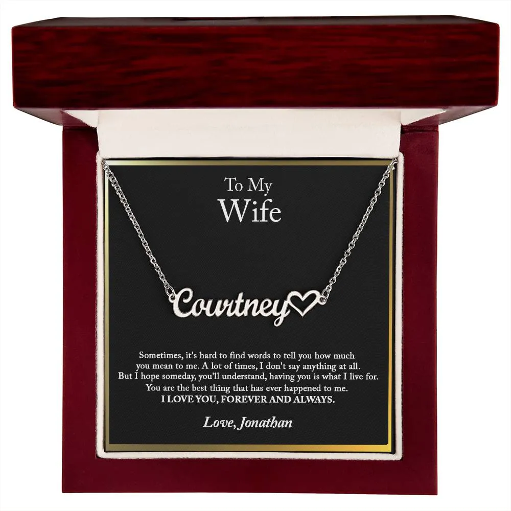 To My Wife Necklace, Anniversary Gift For Wife, Wife Birthday Gift, Wife Necklace, Christmas Gifts, Valentine's Day Gift, Personalized Gifts