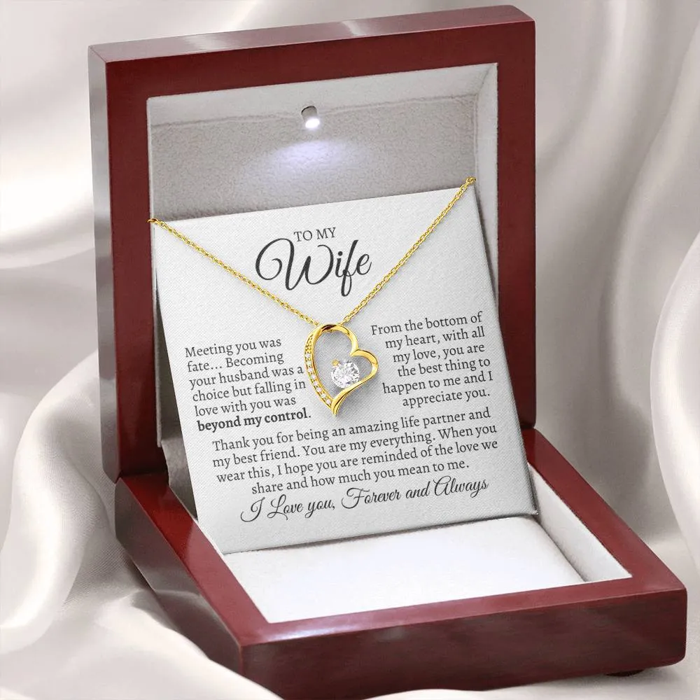 To My Wife - Thank You for being an amazing life partner - Necklace Gift