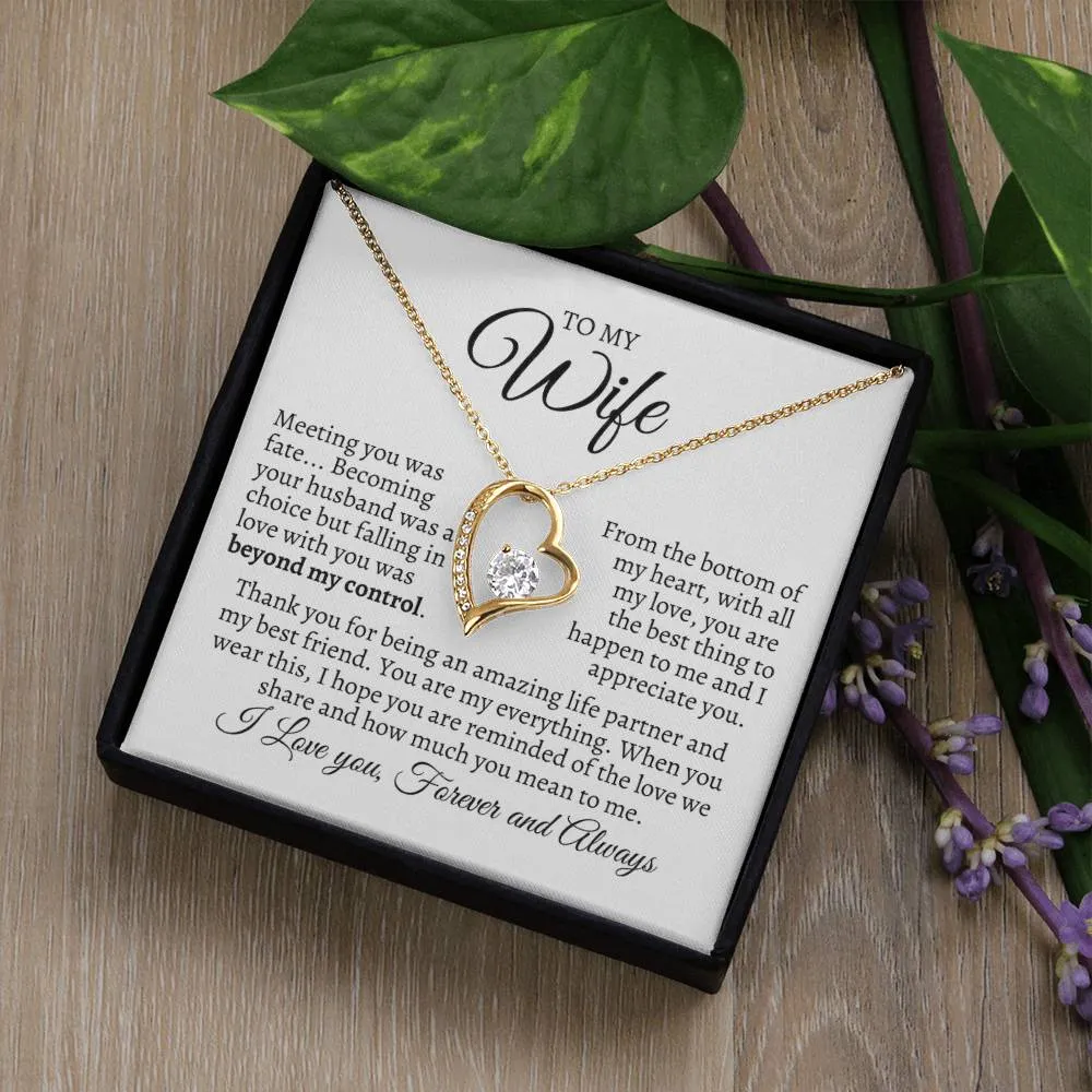 To My Wife - Thank You for being an amazing life partner - Necklace Gift