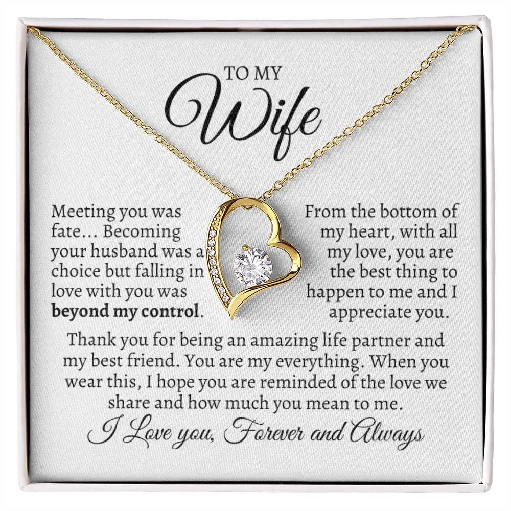 To My Wife - Thank You for being an amazing life partner - Necklace Gift