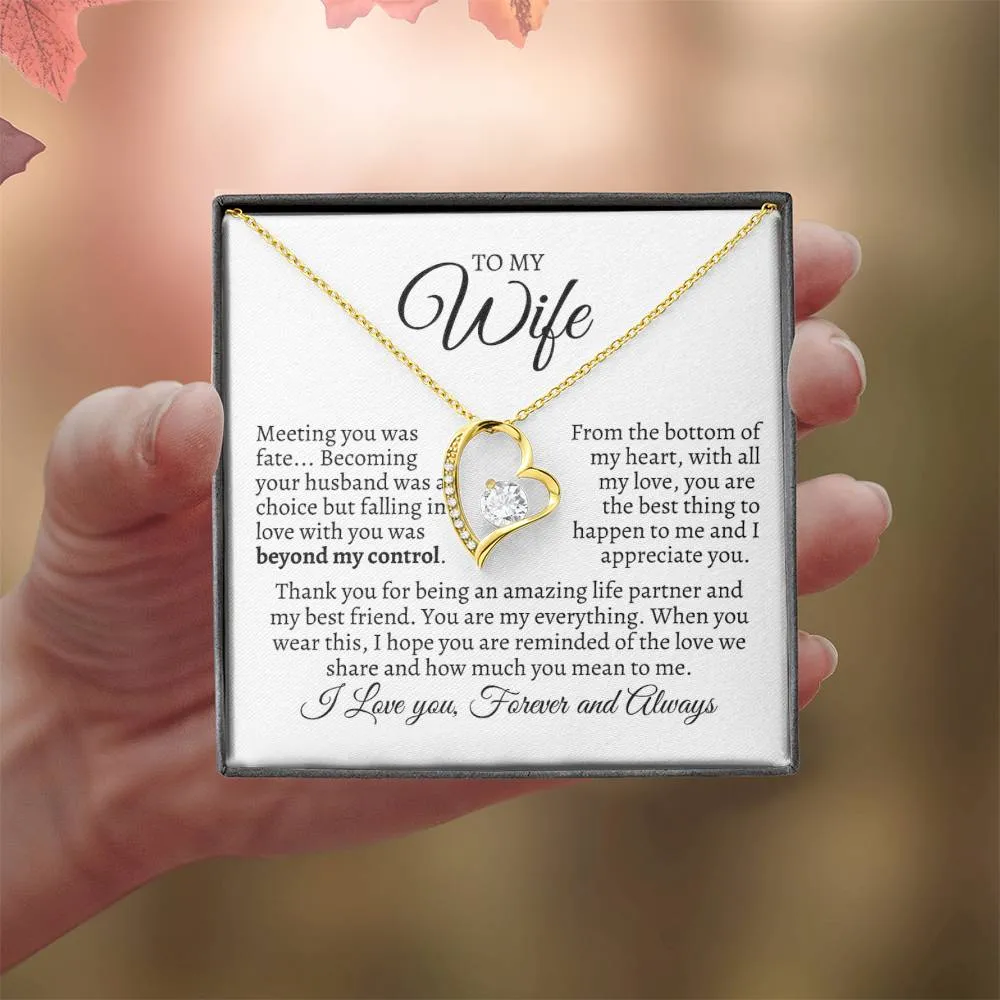 To My Wife - Thank You for being an amazing life partner - Necklace Gift