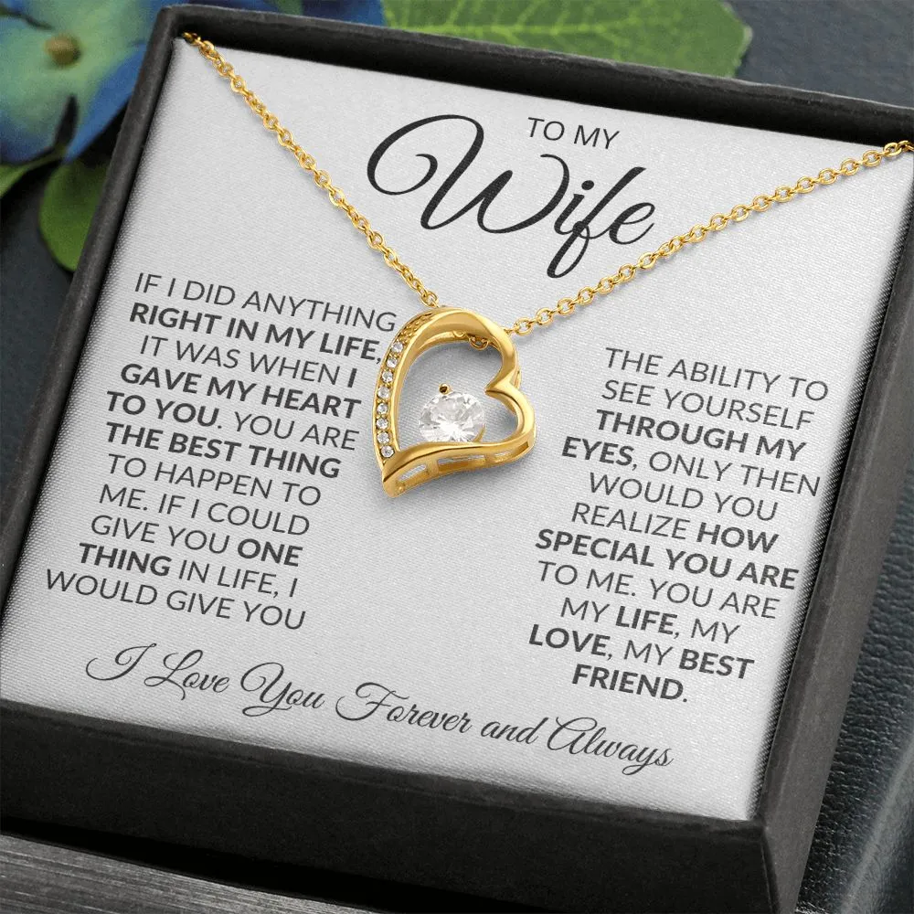 To My Wife | The Best Thing to Happen to me - Forever Love Necklace