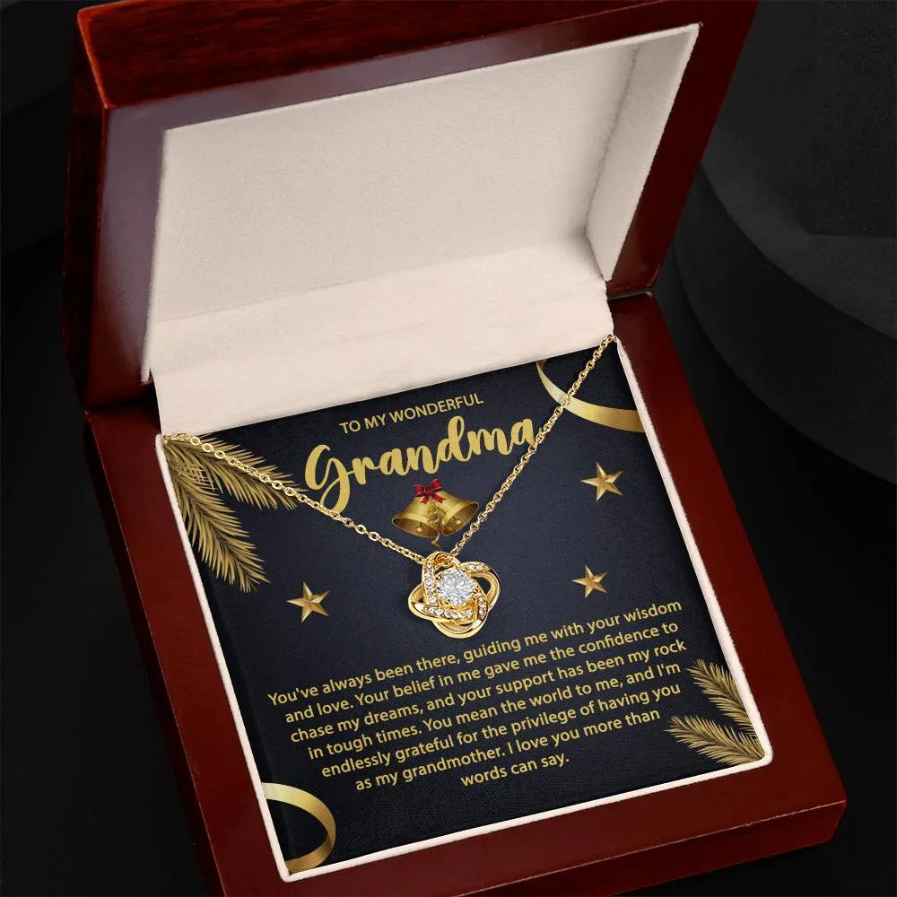 To My Wonderful Grandma Love Knot Pendant Necklace, Gift For Grandma