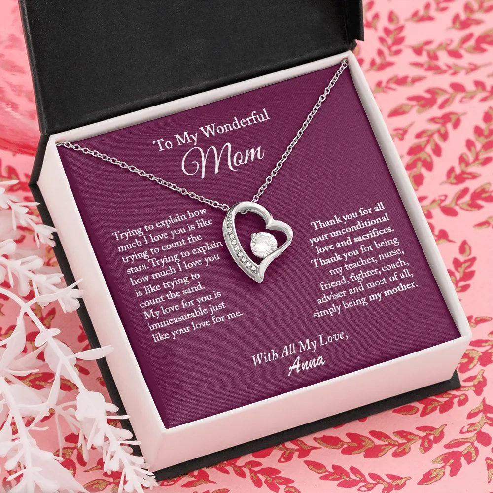 To My Wonderful Mom Necklace, Mom Necklace, Mom Gift from Daughter, Gift from Son