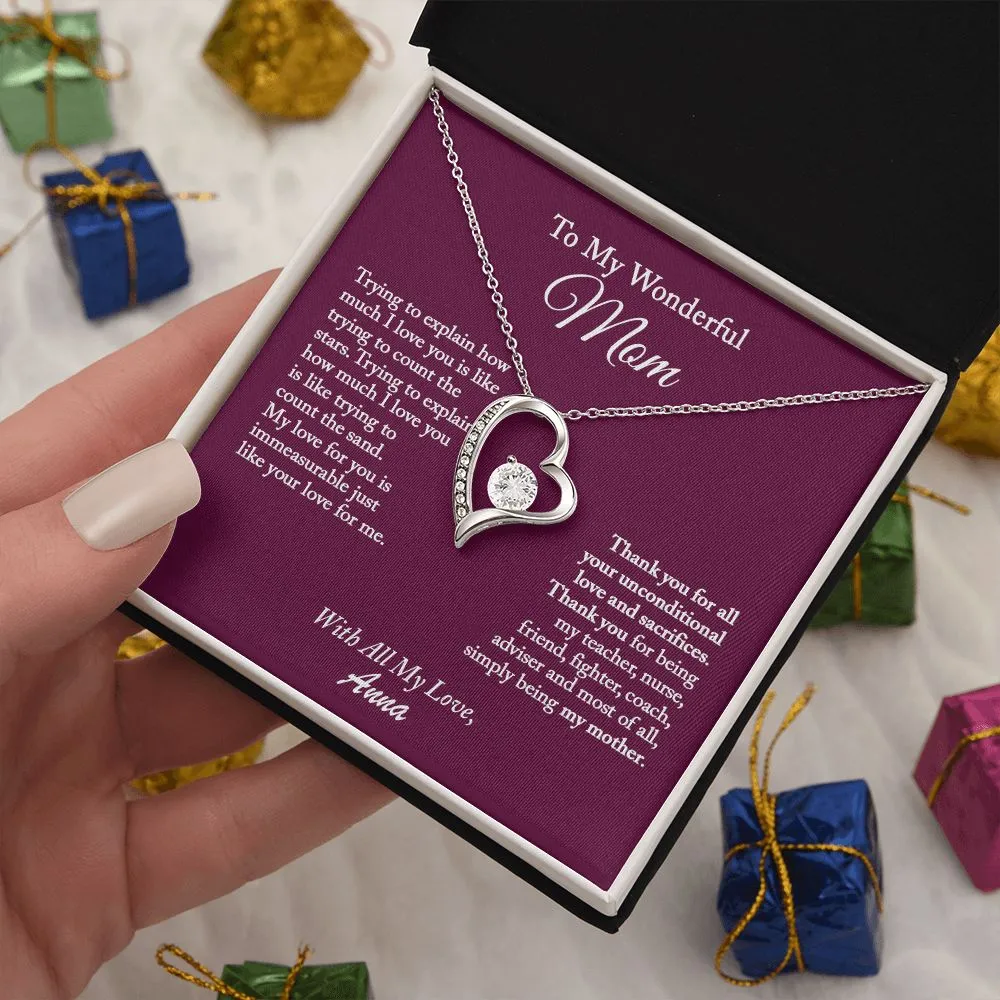 To My Wonderful Mom Necklace, Mom Necklace, Mom Gift from Daughter, Gift from Son