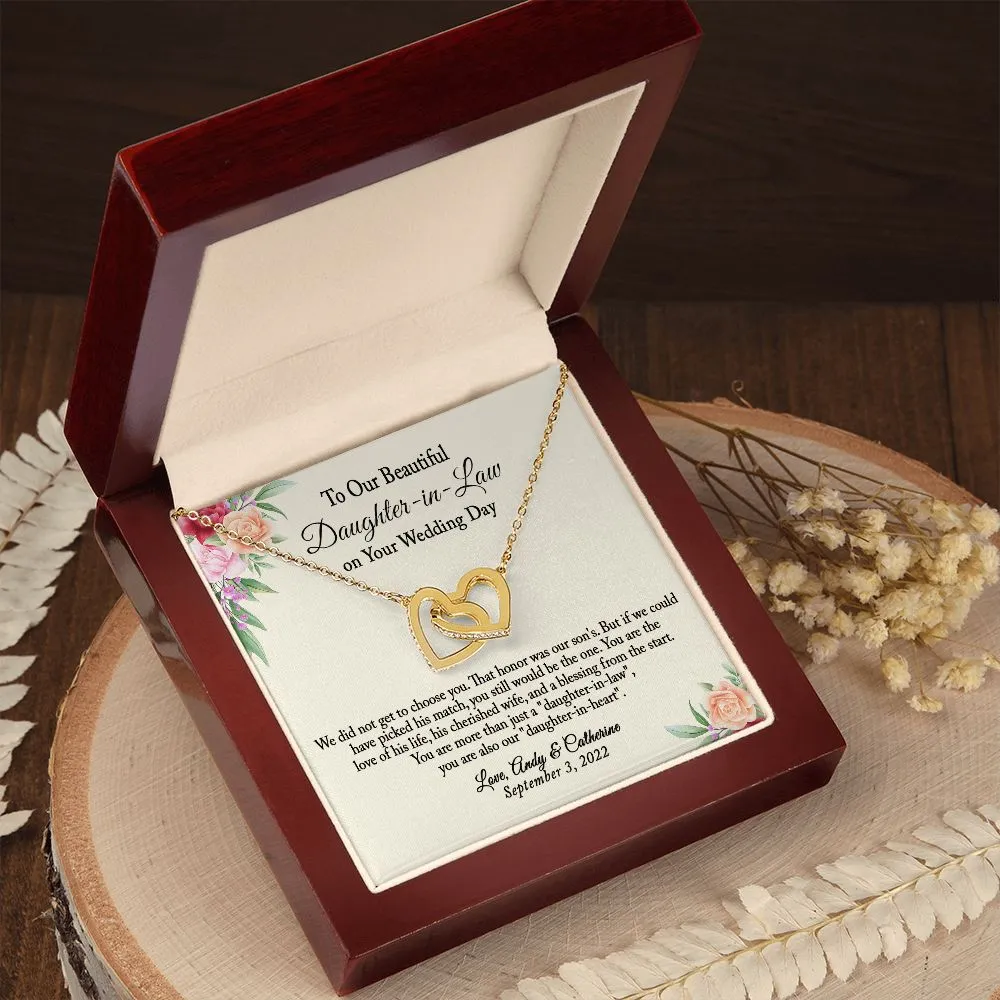 To Our Daughter-In-Law Gift On Wedding Day, Future Daughter In Law Rehearsal Dinner Gift For Bride From Mother & Father In Law