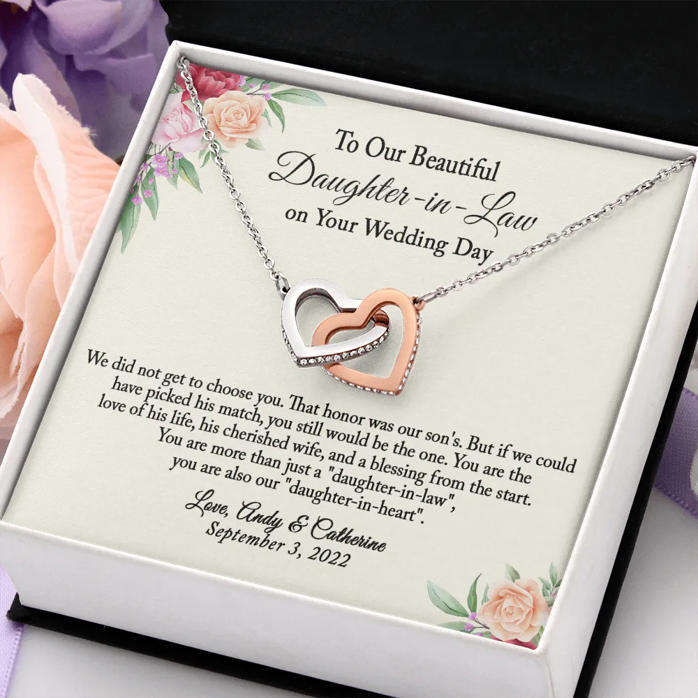 To Our Daughter-In-Law Gift On Wedding Day, Future Daughter In Law Rehearsal Dinner Gift For Bride From Mother & Father In Law