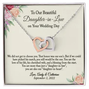 To Our Daughter-In-Law Gift On Wedding Day, Future Daughter In Law Rehearsal Dinner Gift For Bride From Mother & Father In Law