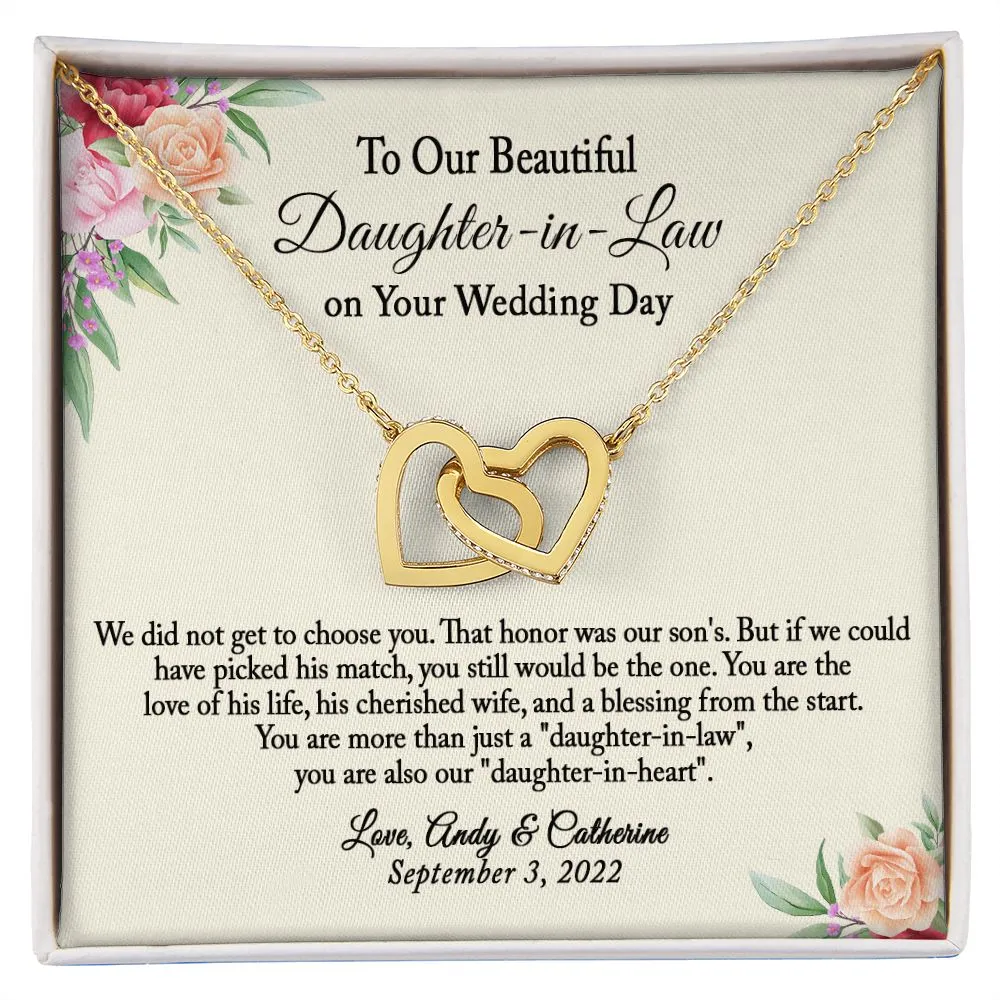 To Our Daughter-In-Law Gift On Wedding Day, Future Daughter In Law Rehearsal Dinner Gift For Bride From Mother & Father In Law
