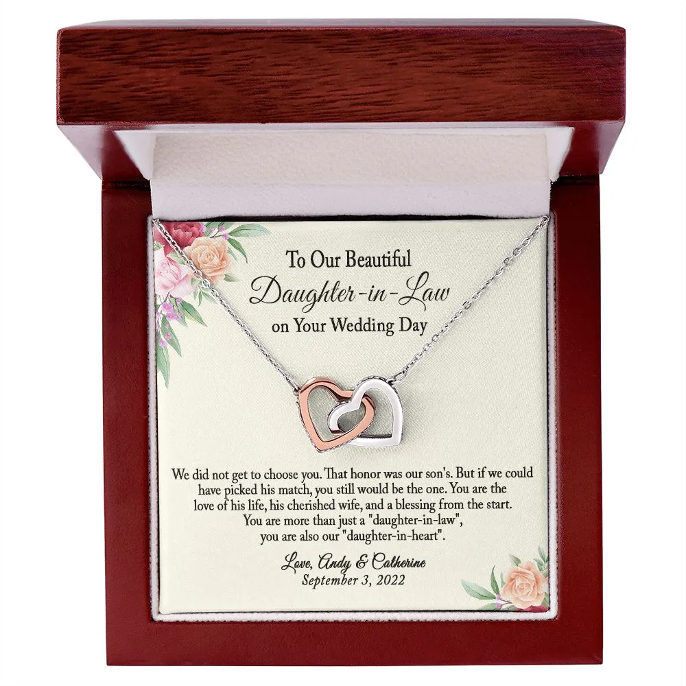 To Our Daughter-In-Law Gift On Wedding Day, Future Daughter In Law Rehearsal Dinner Gift For Bride From Mother & Father In Law