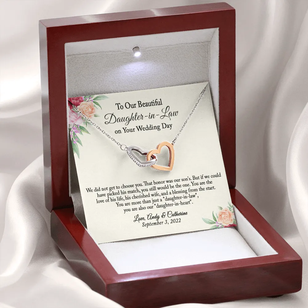 To Our Daughter-In-Law Gift On Wedding Day, Future Daughter In Law Rehearsal Dinner Gift For Bride From Mother & Father In Law