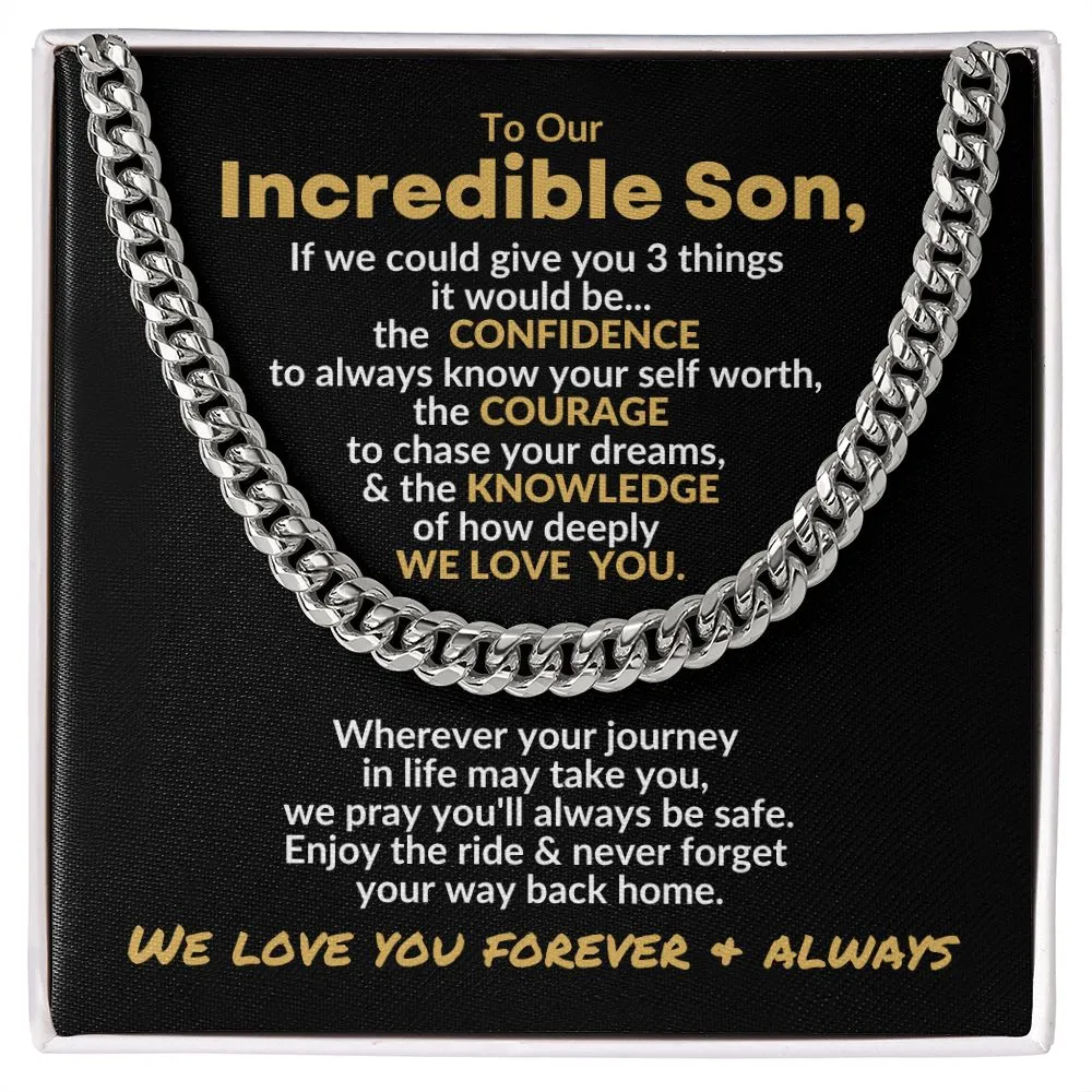 To Our Son | If We Could Give You 3 Things | Cuban Link Chain from Parents
