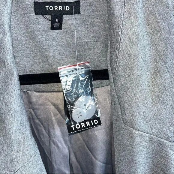 Torrid Grey Blazer Suit Jacket Sport Coat NWT