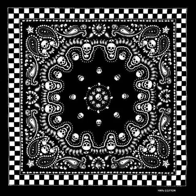 Totenkopf Bandana Schachbrettmuster