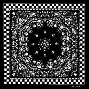 Totenkopf Bandana Schachbrettmuster