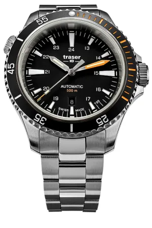 Traser P67 Diver Swiss Automatic, Tritium Illumination, Black Dial, Steel Dive Bracelet - 110324