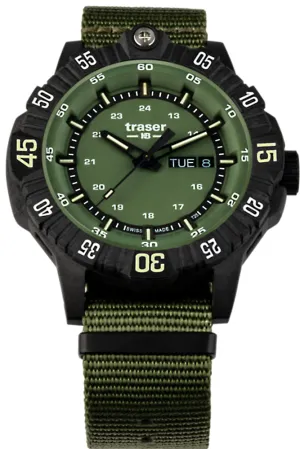 Traser P99 Q Tactical Green, Tritium Military Watch, Green Dial, Nylon Strap, 110726