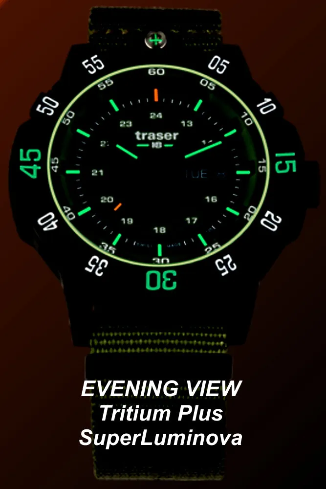 Traser P99 Q Tactical Green, Tritium Military Watch, Green Dial, Nylon Strap, 110726