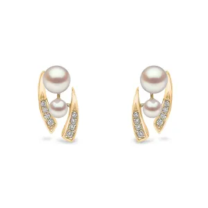 Trend Freshwater Pearl and Diamond Earrings in 18ct Gold