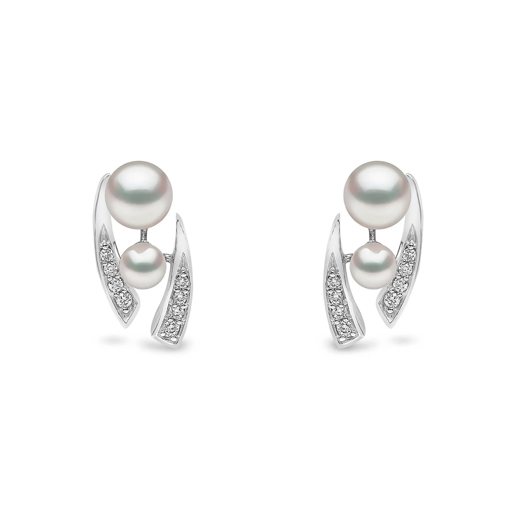 Trend Freshwater Pearl and Diamond Earrings in 18ct Gold