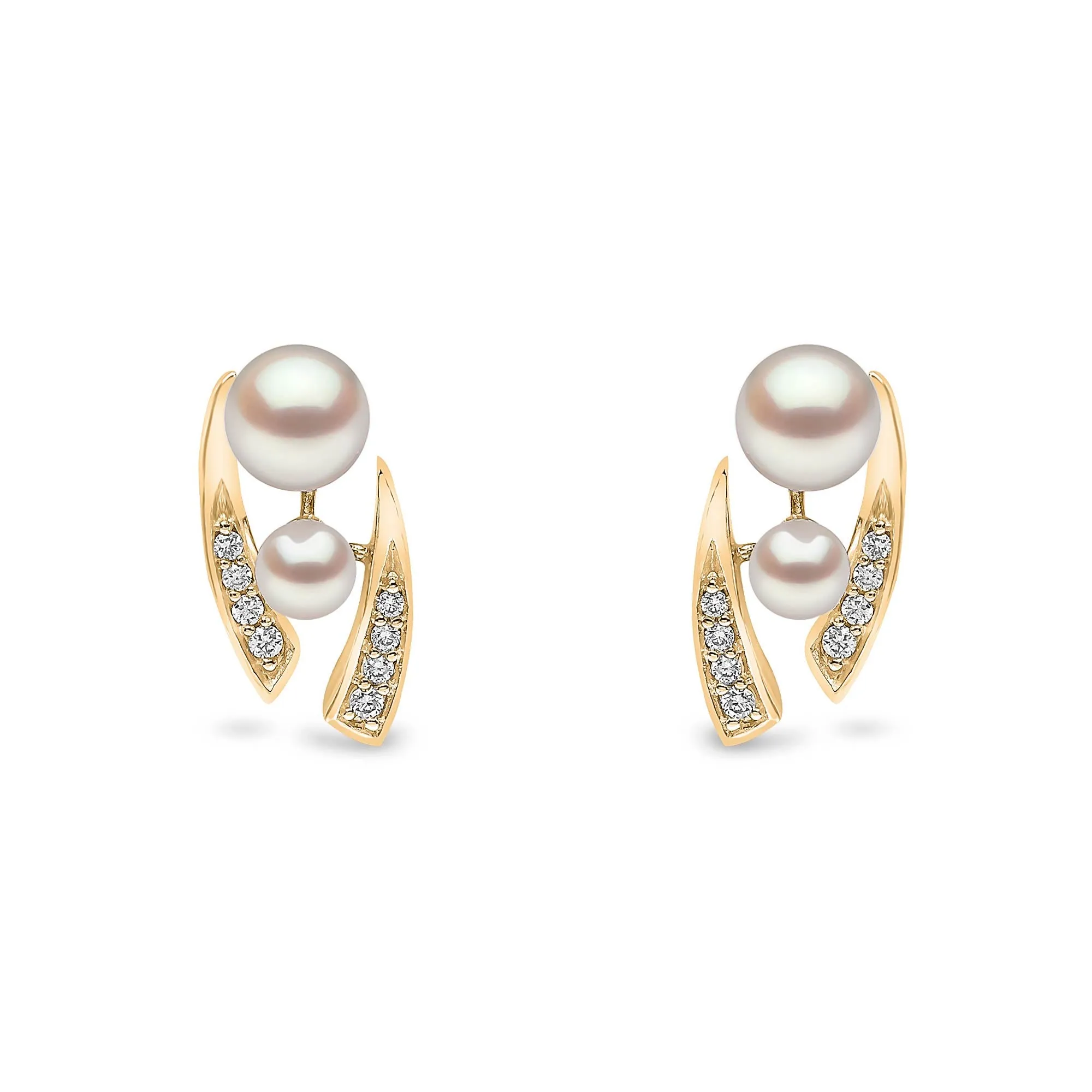Trend Freshwater Pearl and Diamond Earrings in 18ct Gold