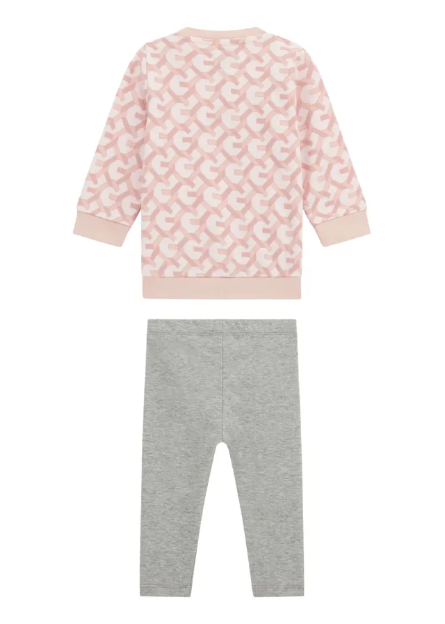 Trening 2 Piese Bluza Sport Roz cu Logo si Pantaloni Gri A4BG16 KCG13 P6AX Guess
