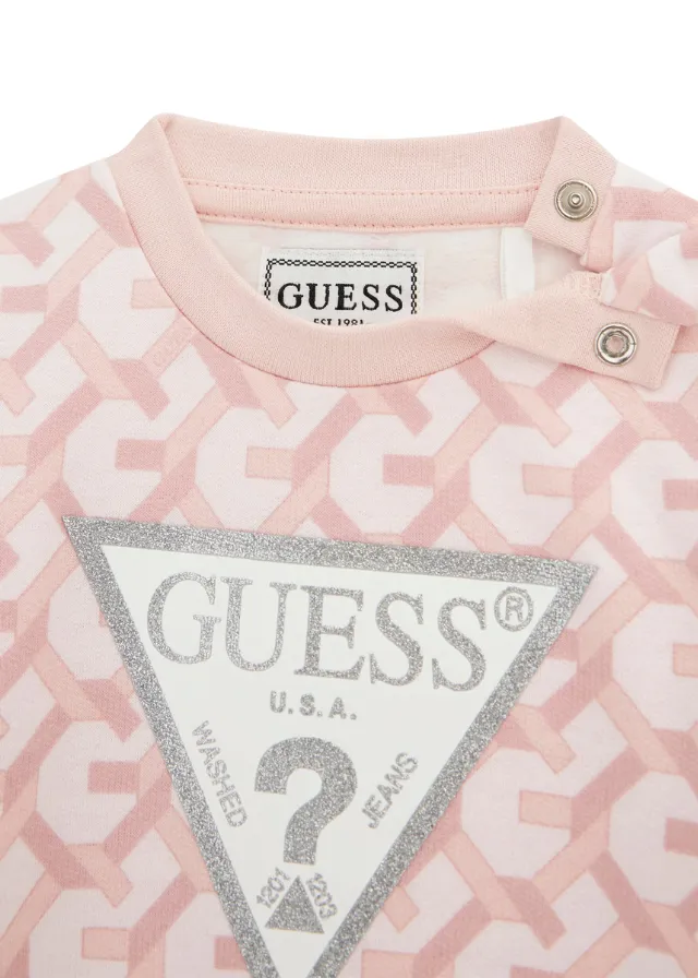 Trening 2 Piese Bluza Sport Roz cu Logo si Pantaloni Gri A4BG16 KCG13 P6AX Guess