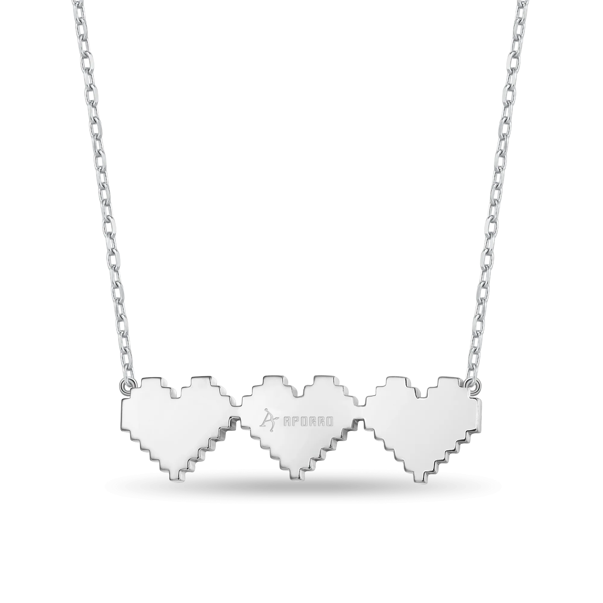 Tri-Broken Heart Pixel Adjustable Necklace