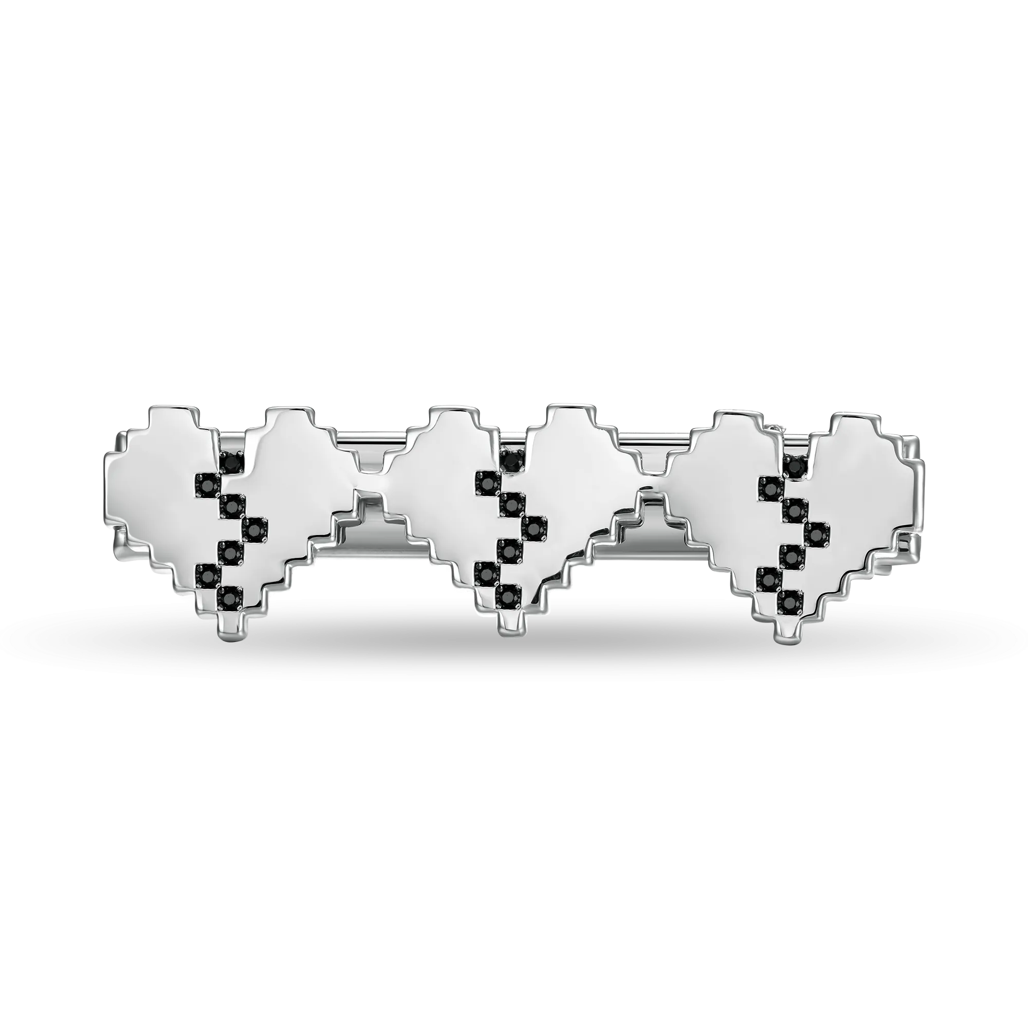 Tri-Broken Heart Pixel Hairpin