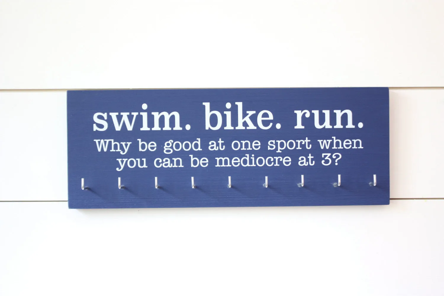 Triathlon Medal Holder / Display - Swim. Bike. Run. - Medium