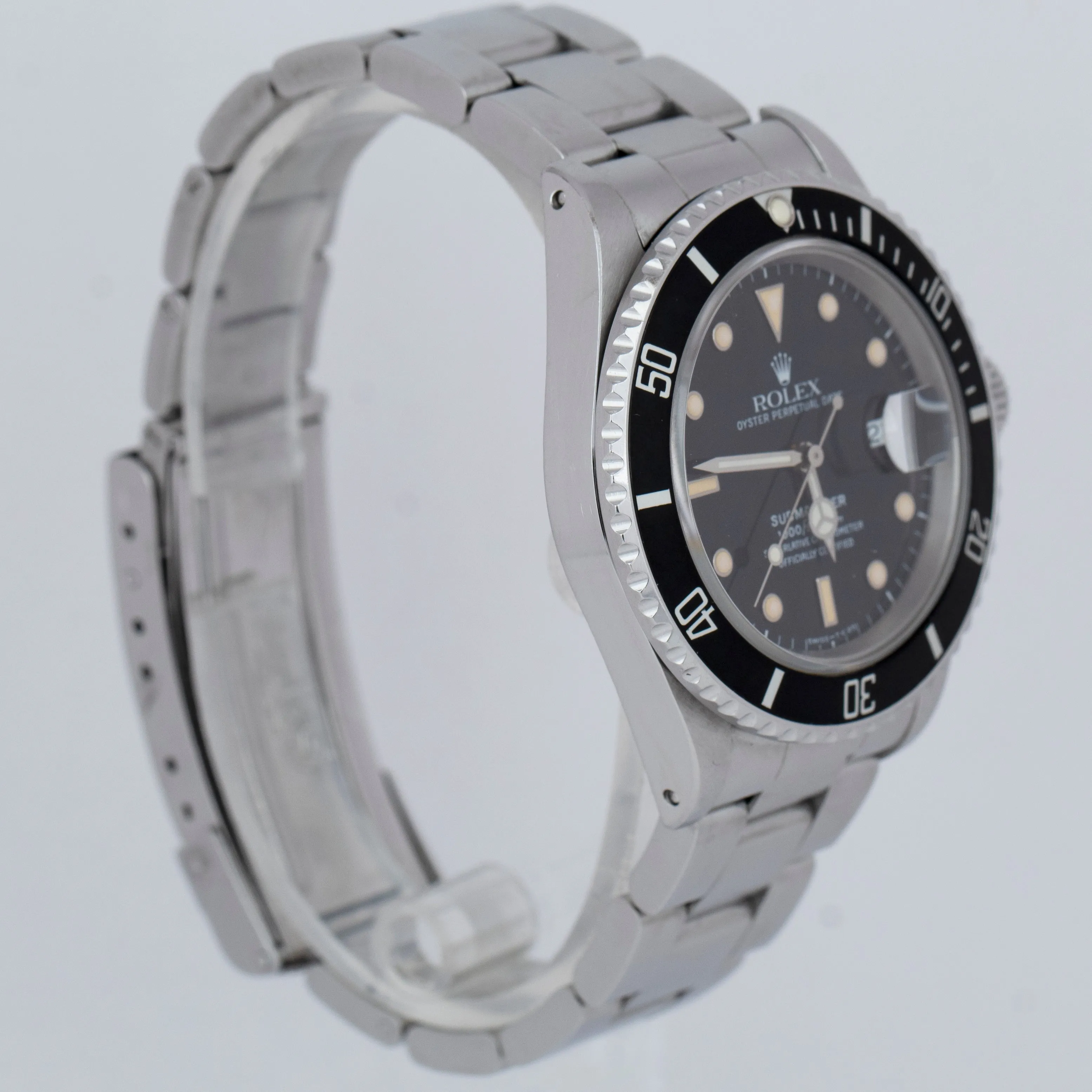 TRIPLE ZERO UNPOLISHED Rolex Submariner Date PATINA Black R 40mm Watch 168000