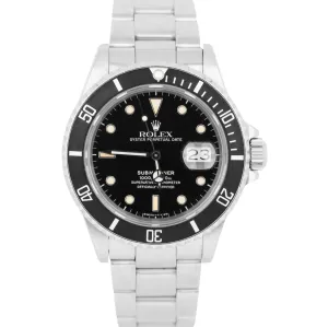 TRIPLE ZERO UNPOLISHED Rolex Submariner Date PATINA Black R 40mm Watch 168000