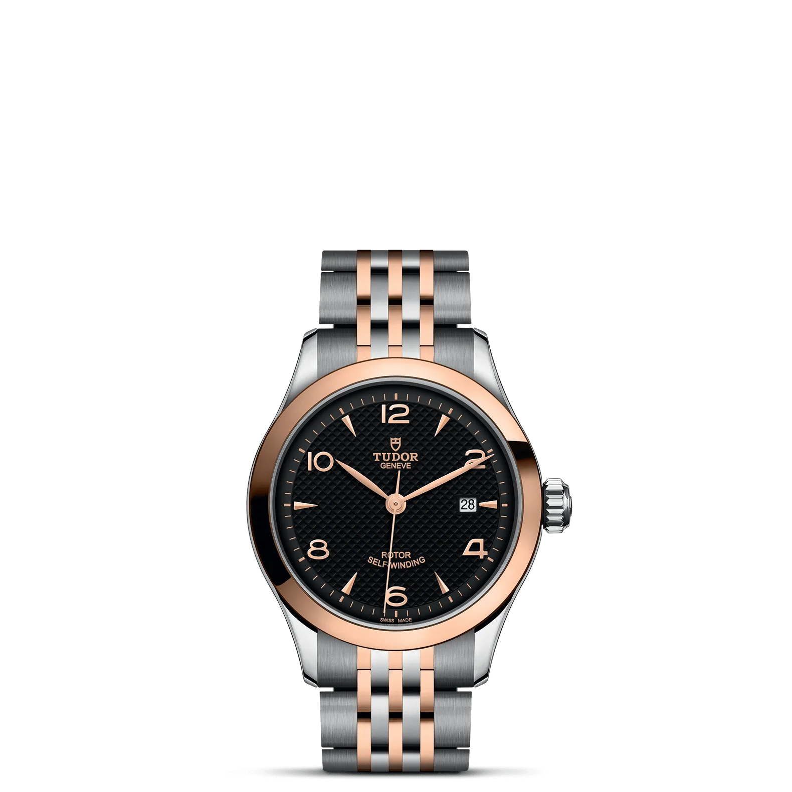 TUDOR 1926 28mm Case, Black Dial, Steel and Rose Gold Bracelet (M91351-0003)