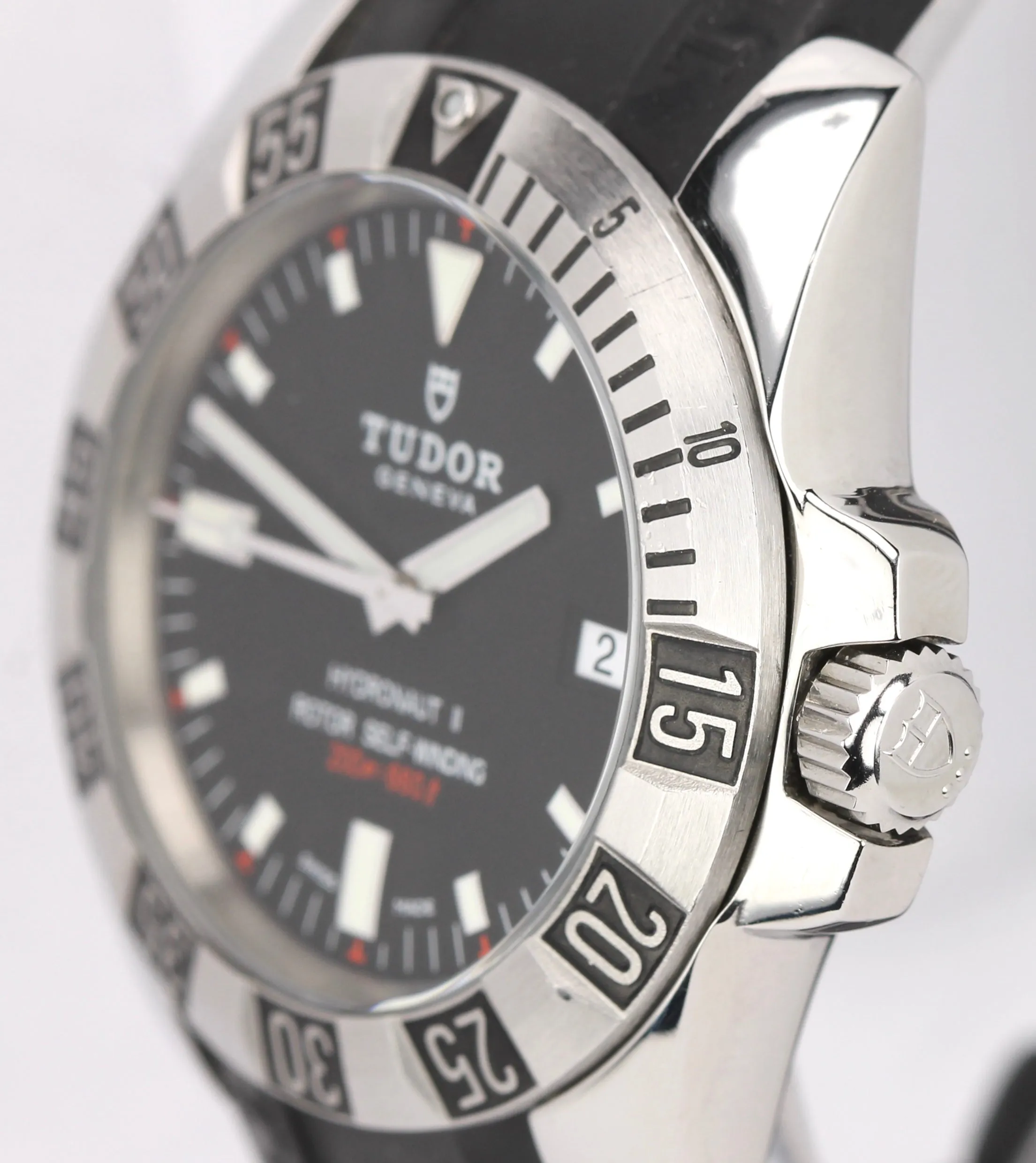 Tudor Hydronaut II Automatic Black 40mm 20040 Rubber Dive Date Swiss Watch